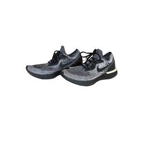 Nike Mens Gray & Black Lace Up Epic React Flyknit Running Shoes Size 11